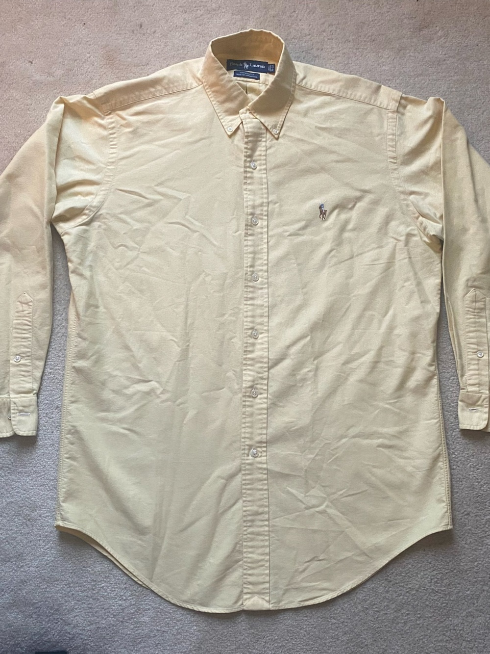 Polo Ralph Lauren Yarmouth 15-32 100% Cotton Oxford Button Down Flesh Pony